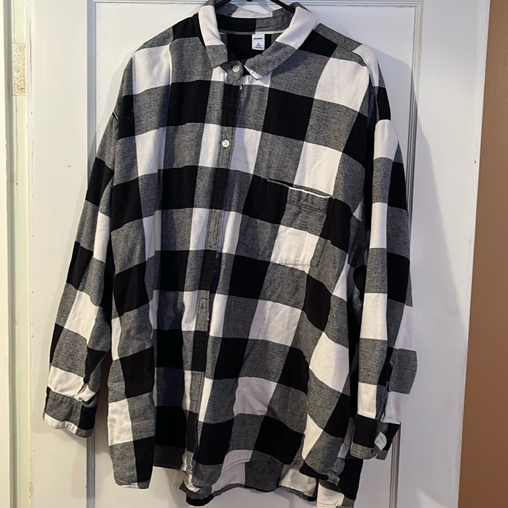 Black and white check flannel